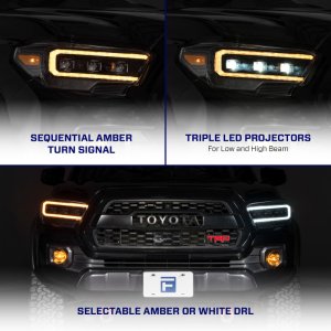 Toyota Tacoma Headlights - Front - FORM Lighting - Triple bi-LED Projectors - `16-`23